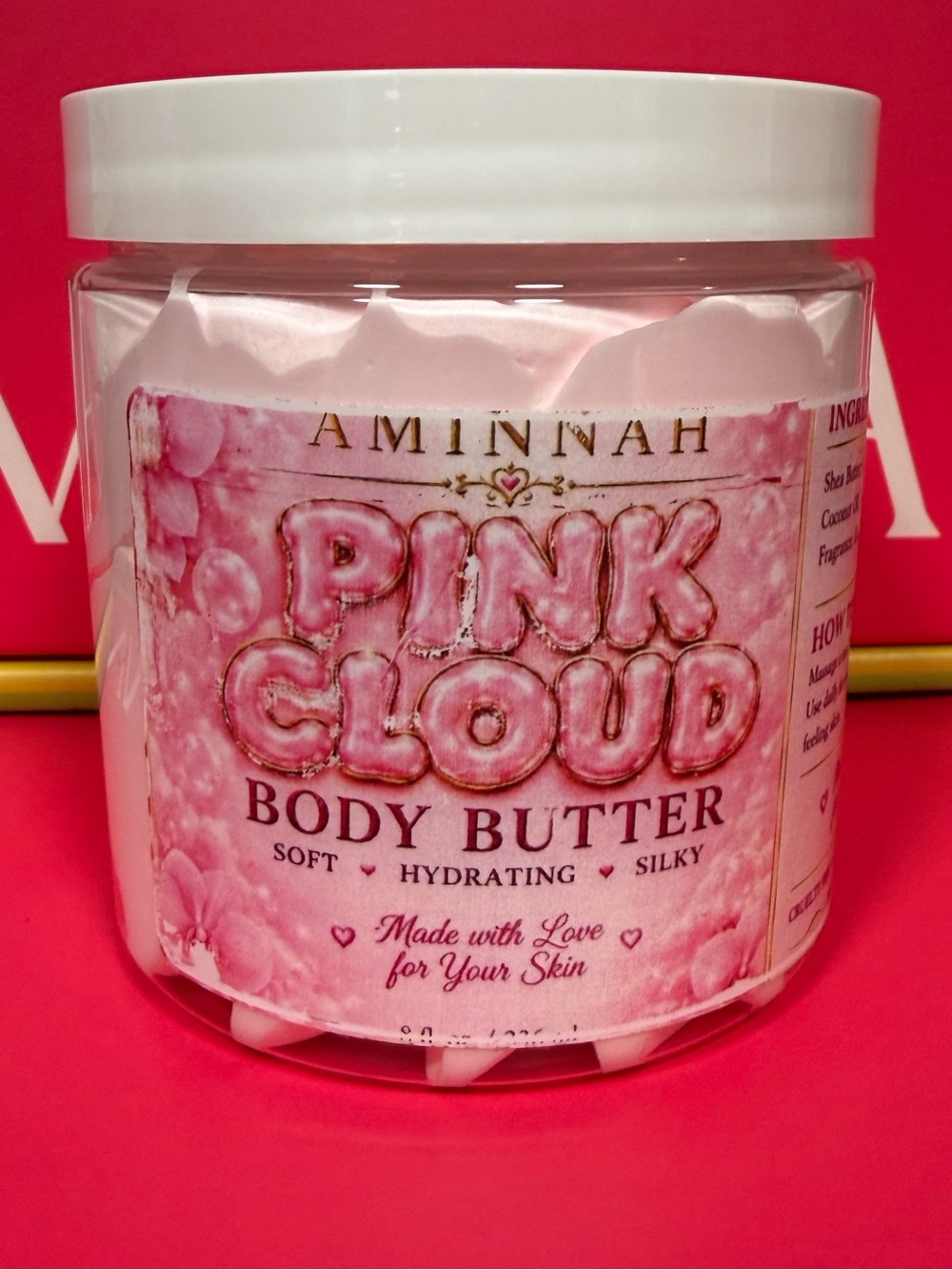 Aminnah Pink Cloud Body Butter 8 oz Ariana Grande Cloud Inspired Scent